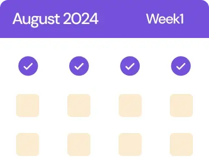 calendar on August 2024 with checked days