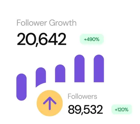 a column graph showing the followers growth