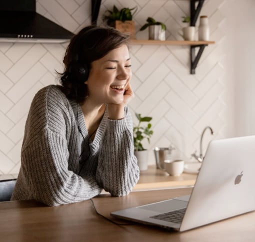 Image of a woman in video call